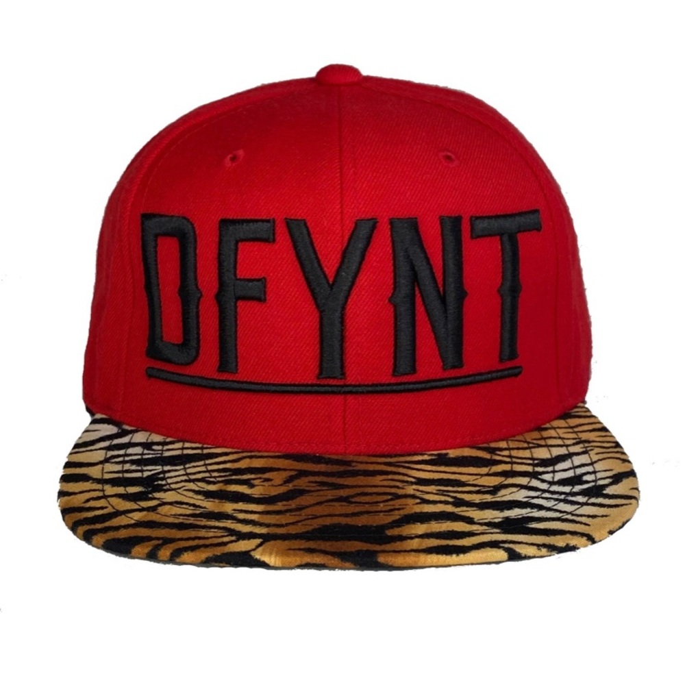 DFYNT TIGER PRINT BRIM SNAPBACK CAP